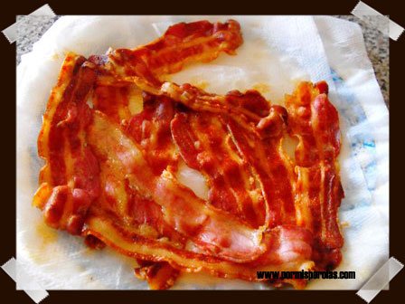 Bacon crujiente en microo